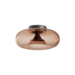 Plafonnier ZAMBELIS D350 30W CCT Dimmable DESIGN Verre Brun et Noir Mat 25278