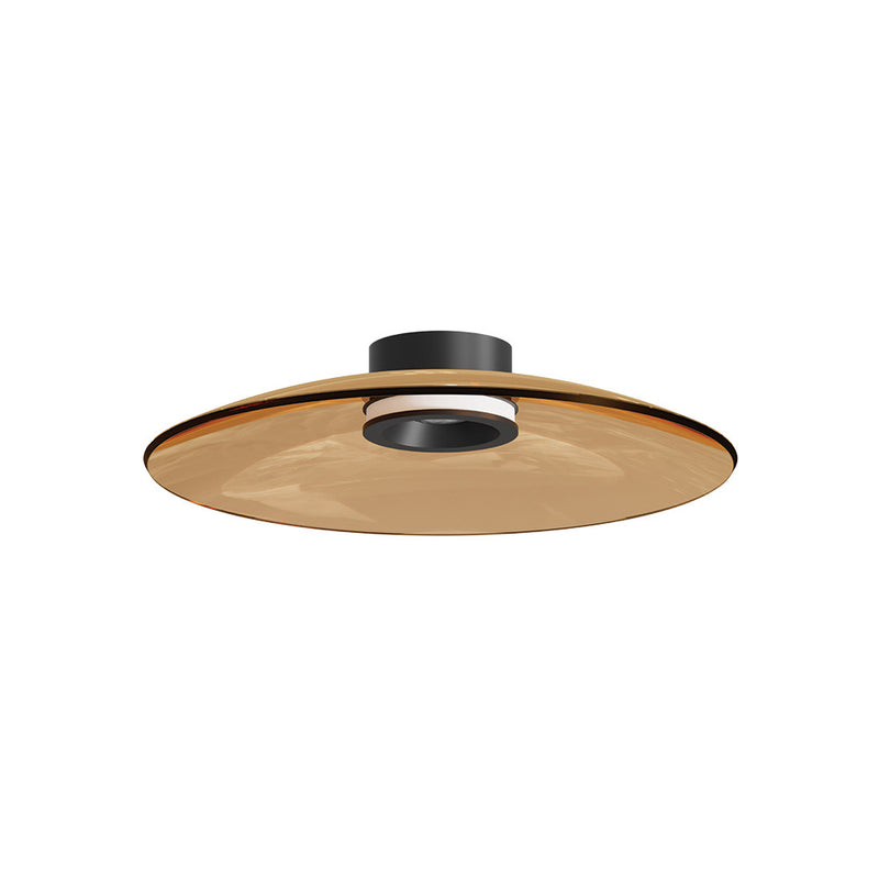 Plafonnier ZAMBELIS D500 30W CCT Dimmable DESIGN Verre Brun et Noir Mat 25268