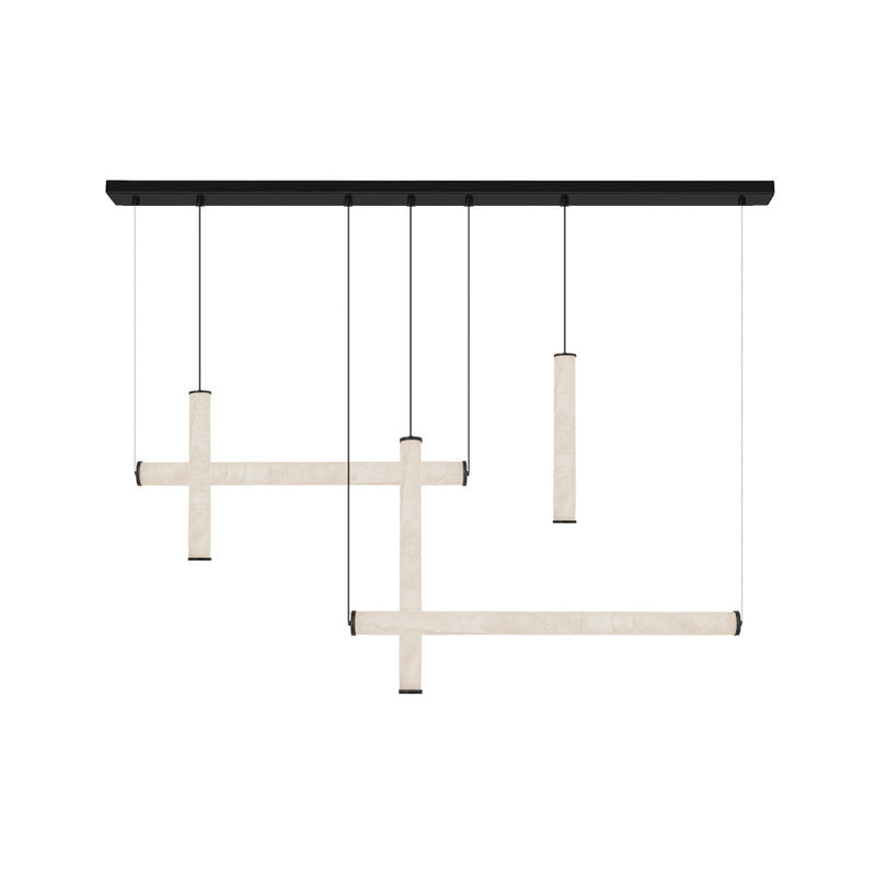 Suspension ZAMBELIS 93W Dimmable DESIGN Albatre et Noir Sable 25421