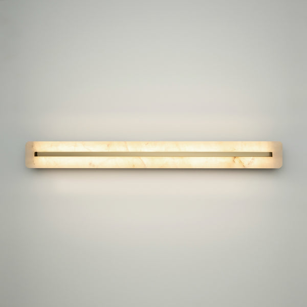 Alabaster Wandleuchte goldfarben