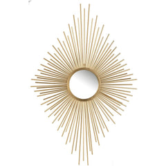Spiegelregal Metall Goldfarbenes Glas