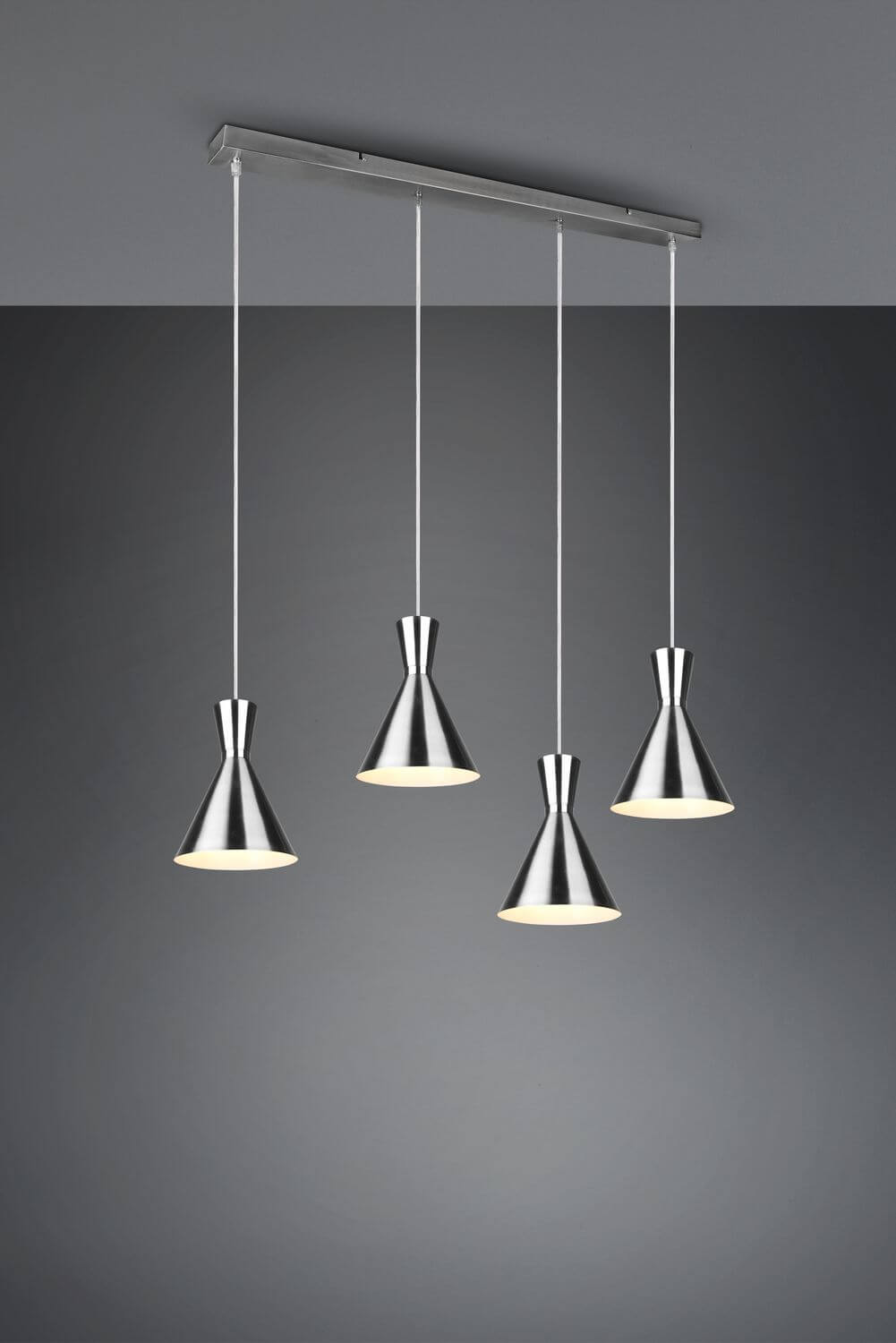 Suspension Enzo 4 lumières nickel satiné