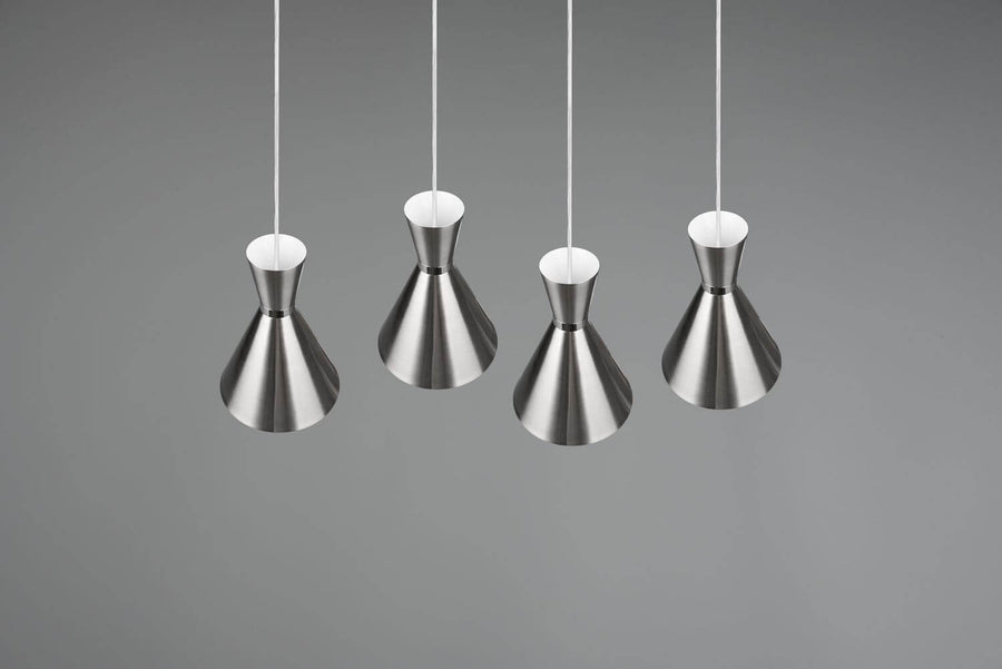 Suspension Enzo 4 lumières nickel satiné