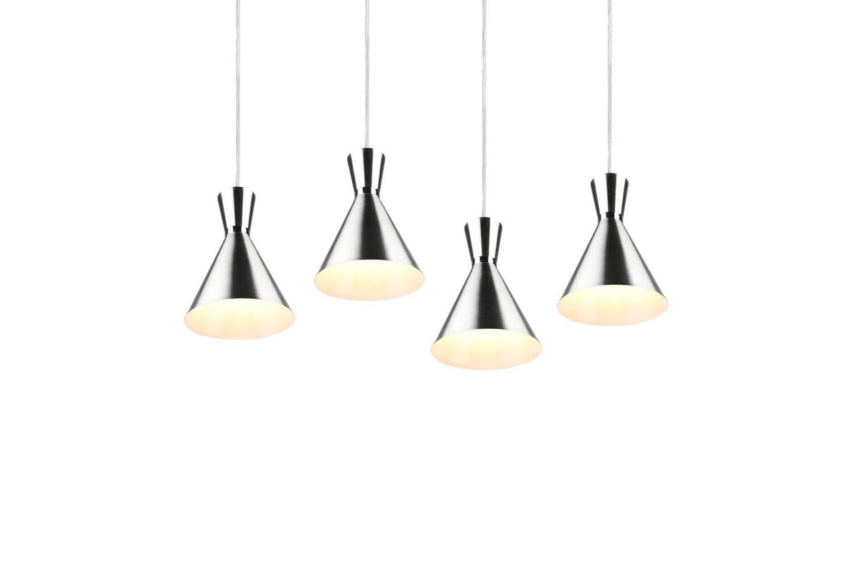 Suspension Enzo 4 lumières nickel satiné