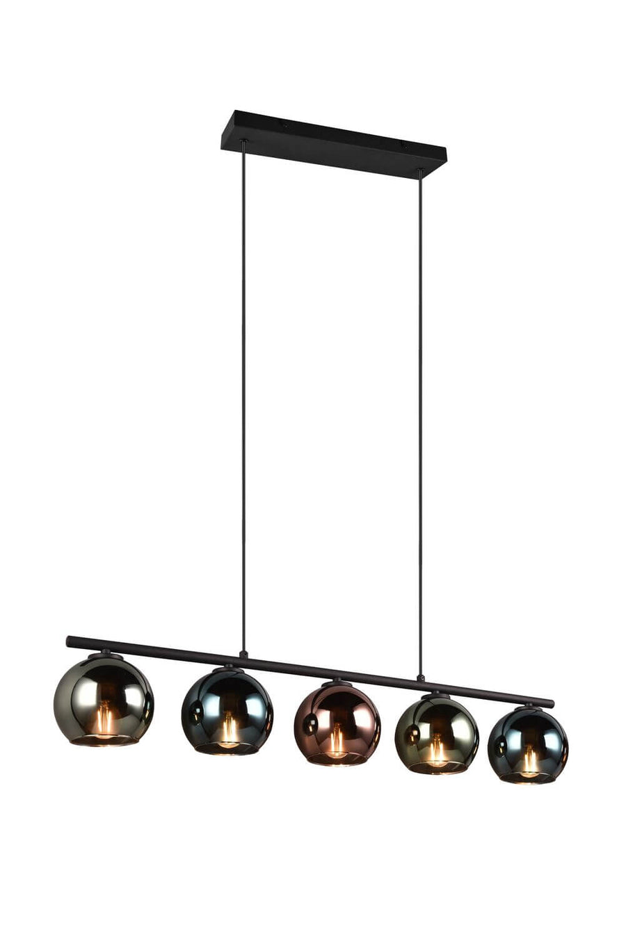 Suspension Sheldon 5 lumières multicolore