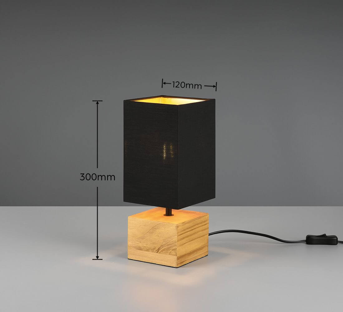 Lampe à poser Woody bois, H 30 cm (R50171080)