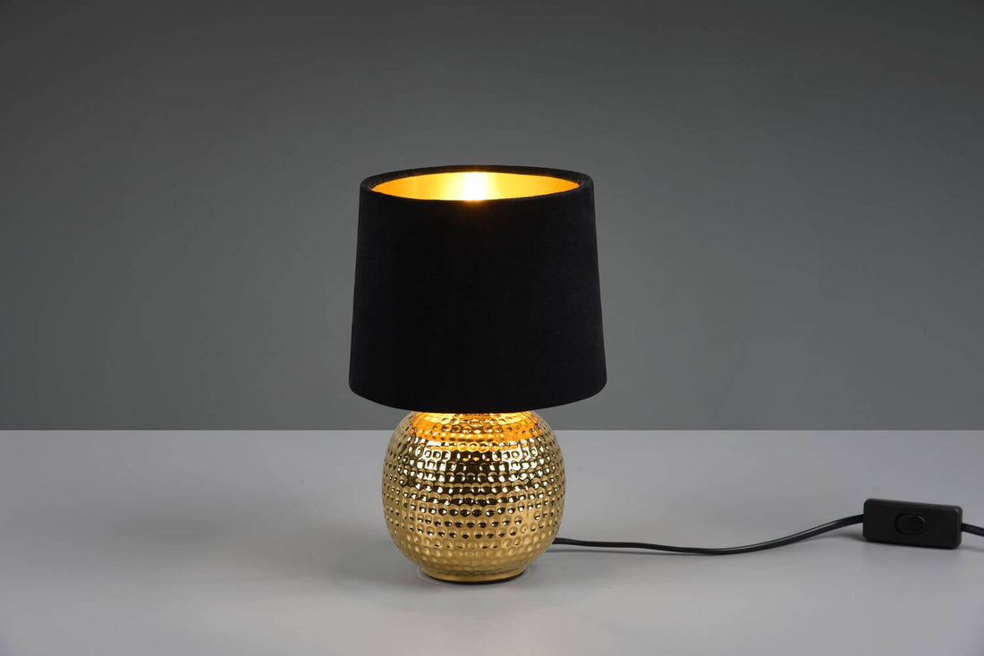 Lampe à poser Sophia dorée et noire, céramique