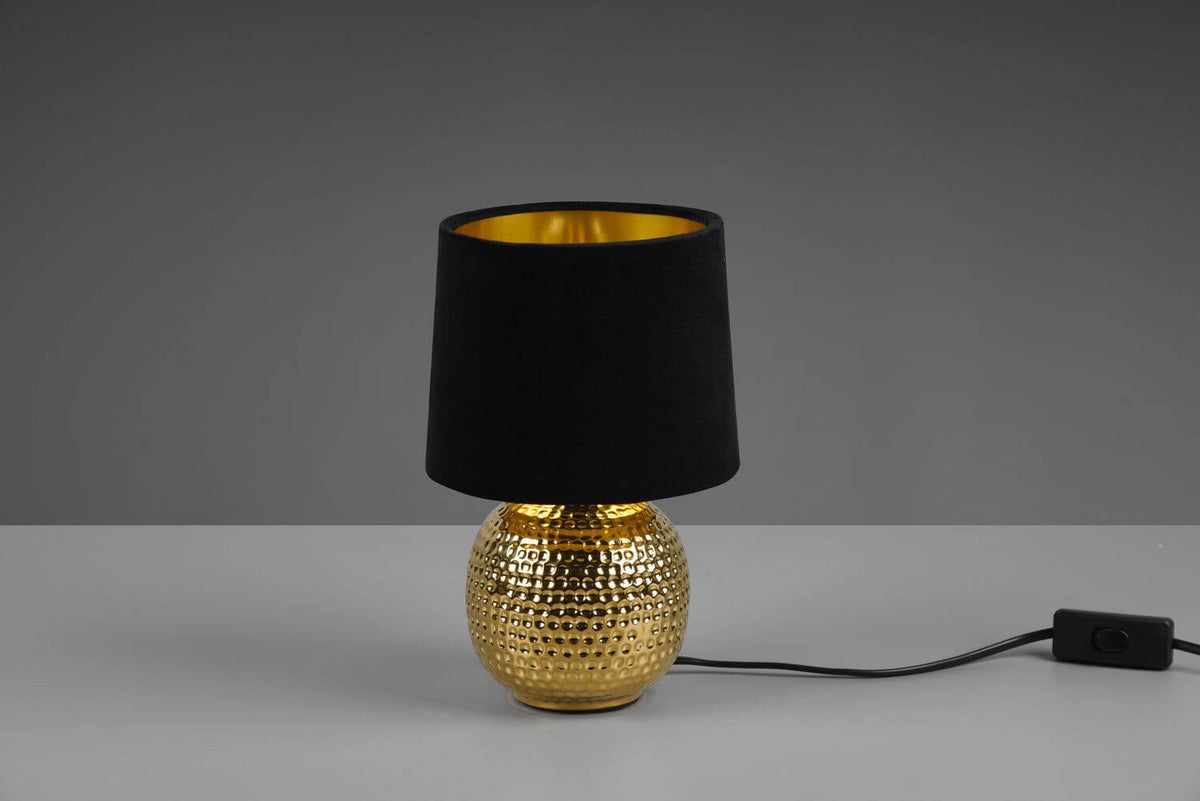 Lampe à poser Sophia dorée et noire, céramique