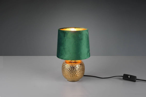 Lampe à poser Sophia dorée et verte, céramique