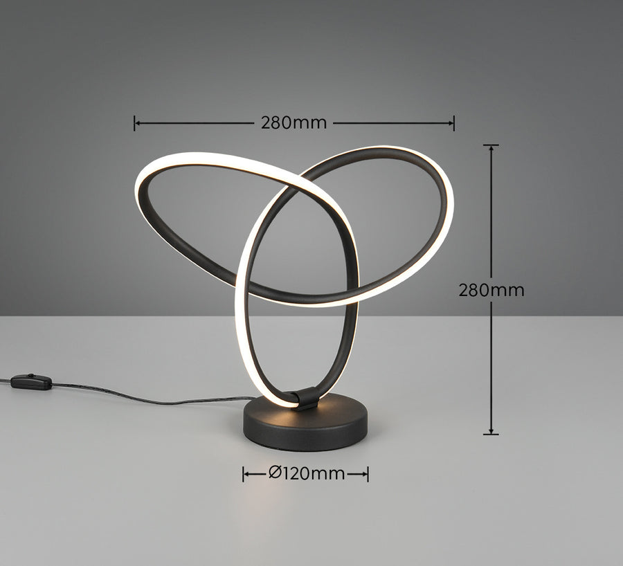 Lampe à poser Lando noire mat