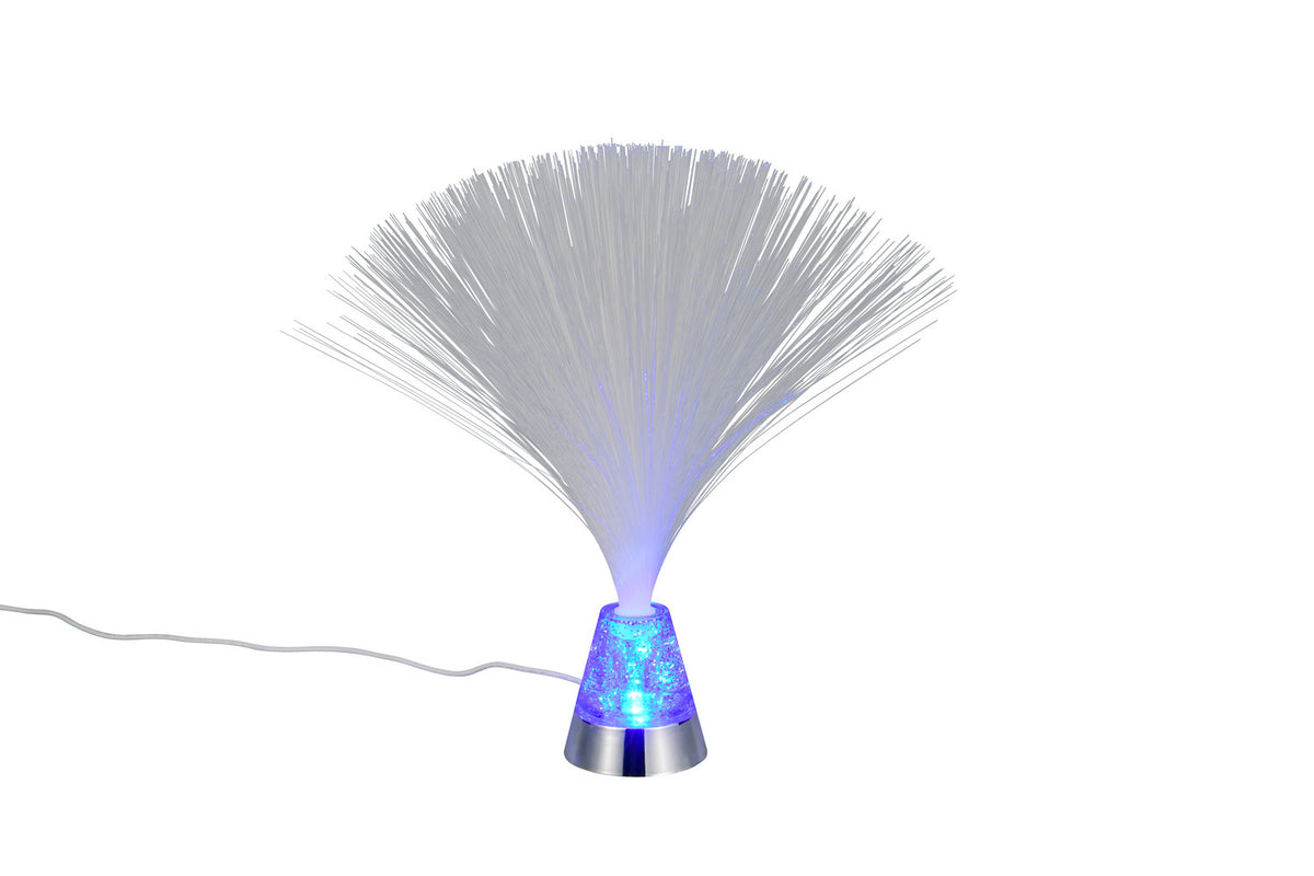 Version bleue et violette, montrant la lampe à poser et son câble d'alimentation.