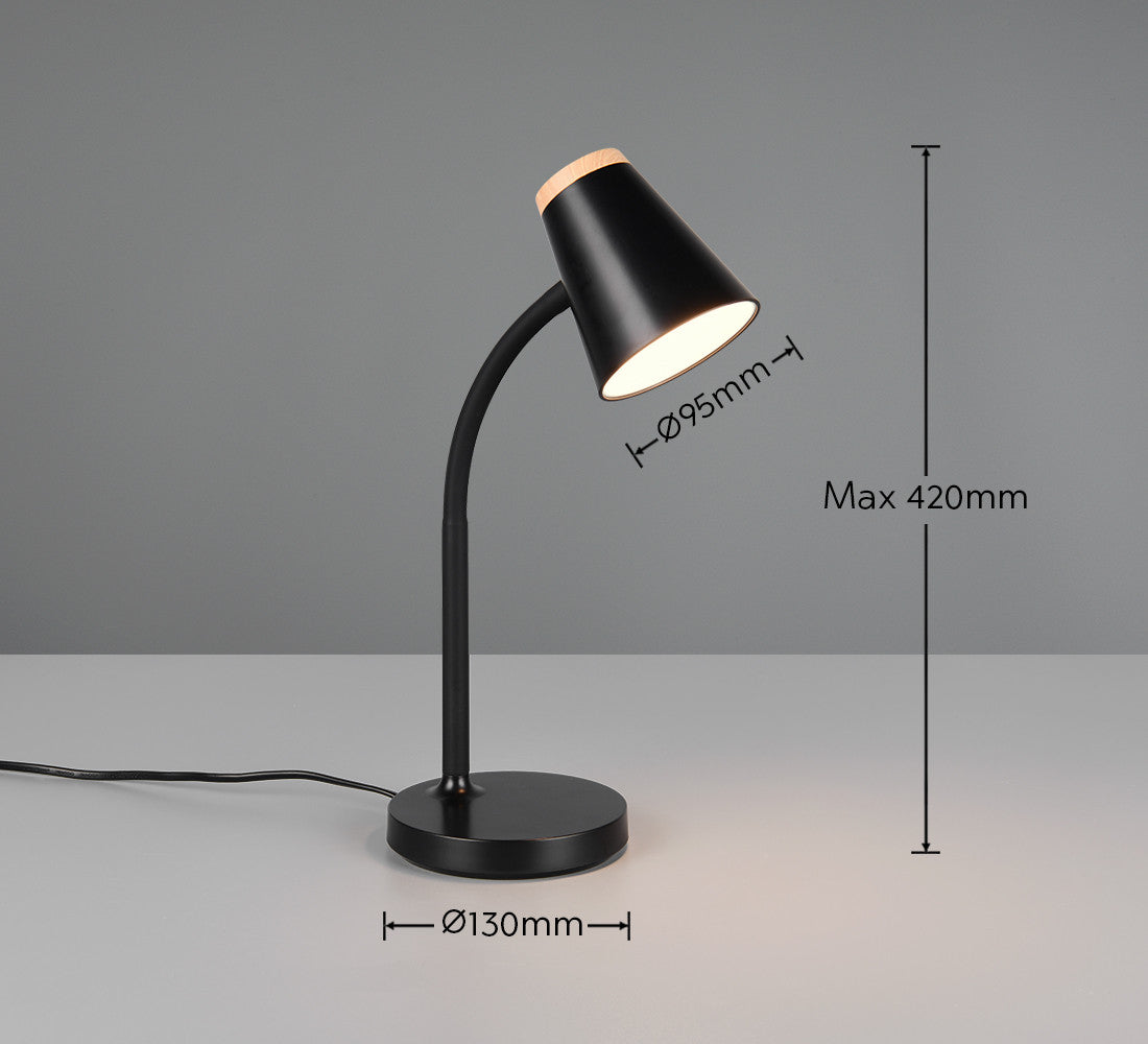 Lampe à poser Pongo noire, H 36 cm