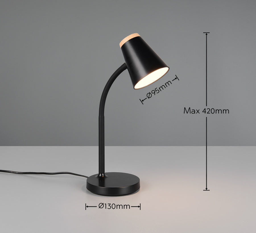 Lampe à poser Pongo noire, H 36 cm