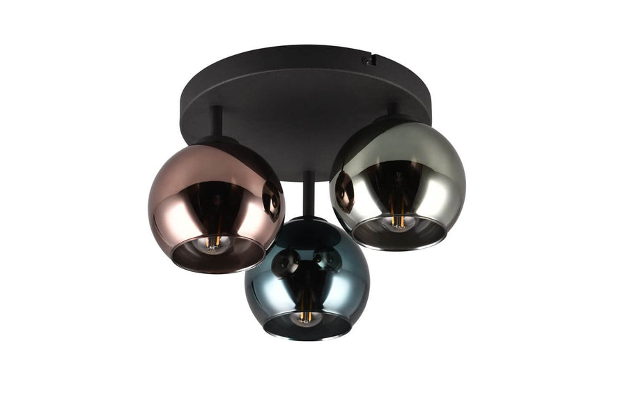 Plafonnier Sheldon 3 lumières multicolore