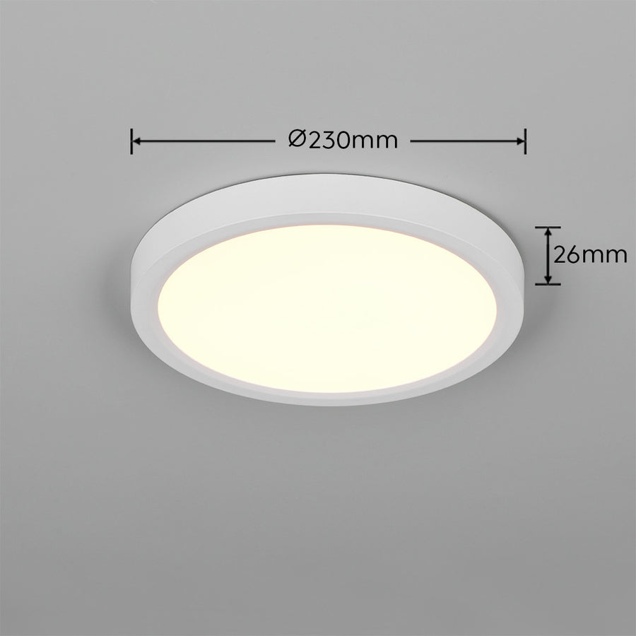 Plafonnier Draco blanc mat, Ø 23 cm