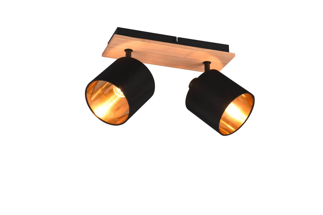 Spot Tommy 2 lumières bois