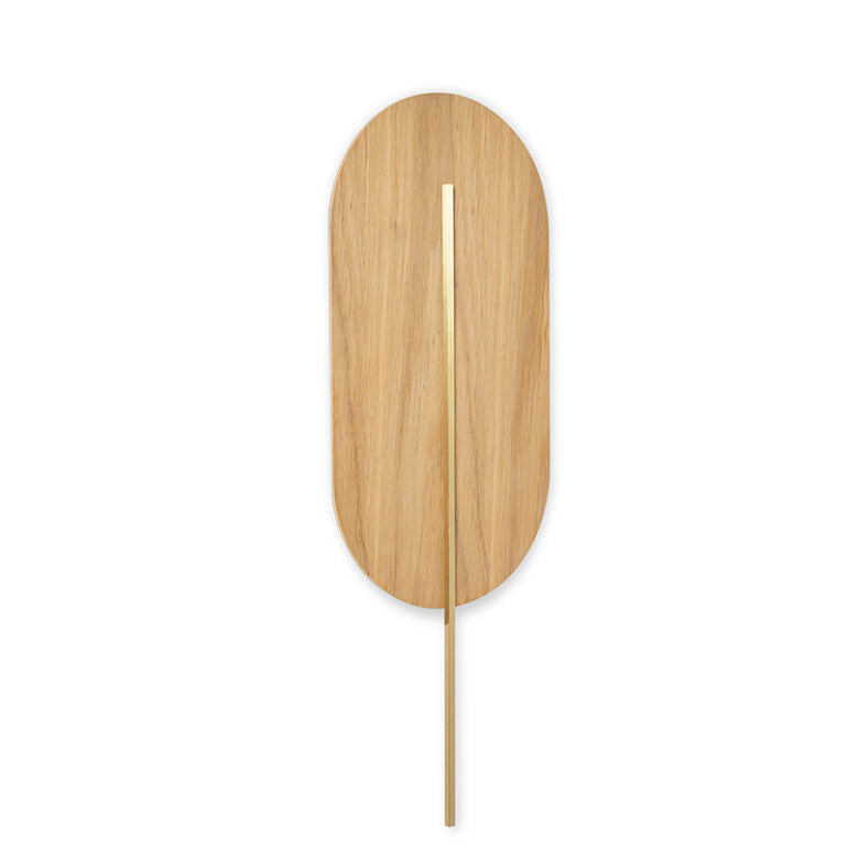 Applique murale ROKKE WOOD Beige / Doré, détail laiton