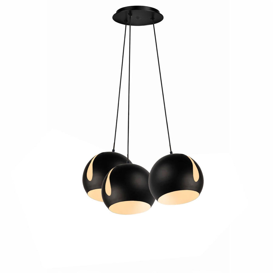 Suspension grappe Ball 3 lumières, verres Ø 20 cm