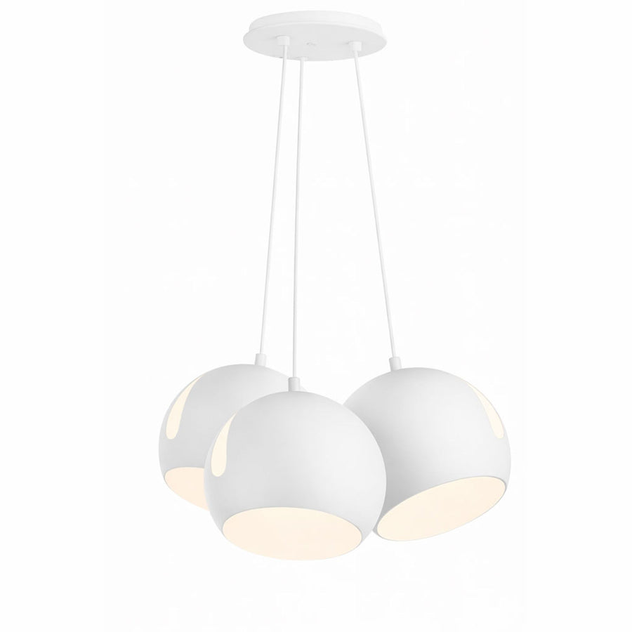 Suspension grappe Ball 3 lumières, verres Ø 30 cm