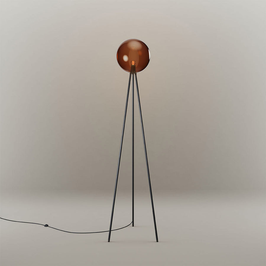 Lampadaire trépied Orb Tripod globe en verre, H 160 cm