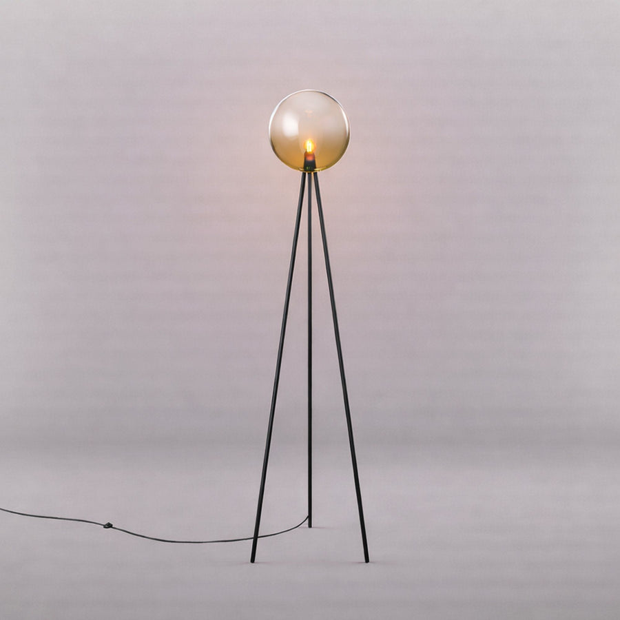 Lampadaire trépied Orb Tripod globe en verre, H 160 cm