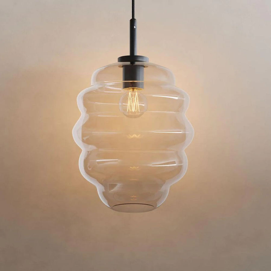 Suspension grappe Echos 7 lumières, verres Ø 25 cm