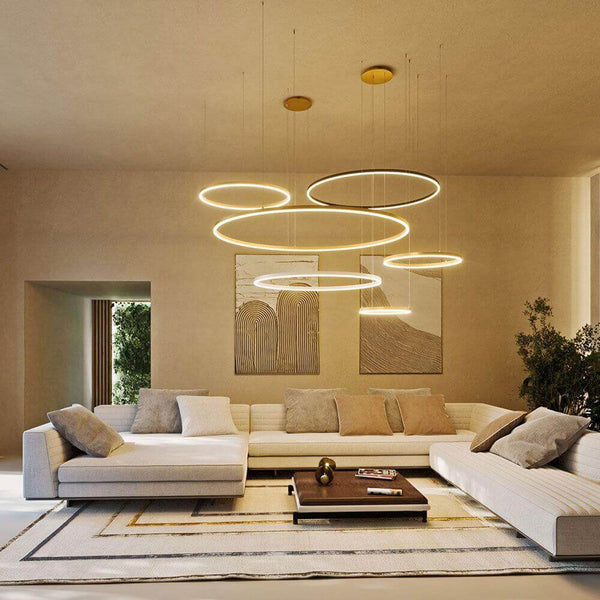Suspension LED Ring 5 anneaux décalés