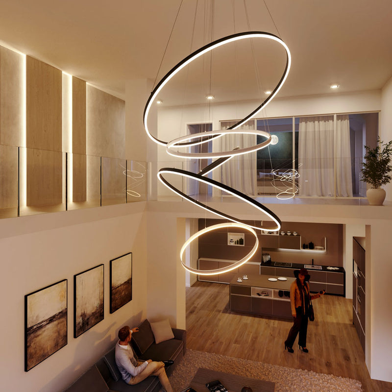 Suspension LED Ring 5 anneaux concentriques