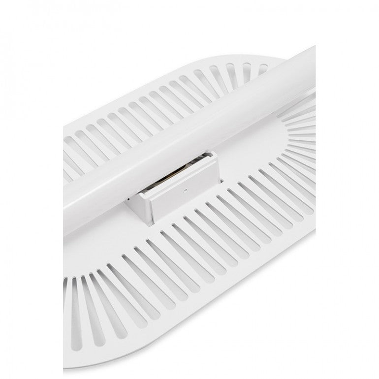 Détail du support de fixation et du tube sur la version blanche de l'applique