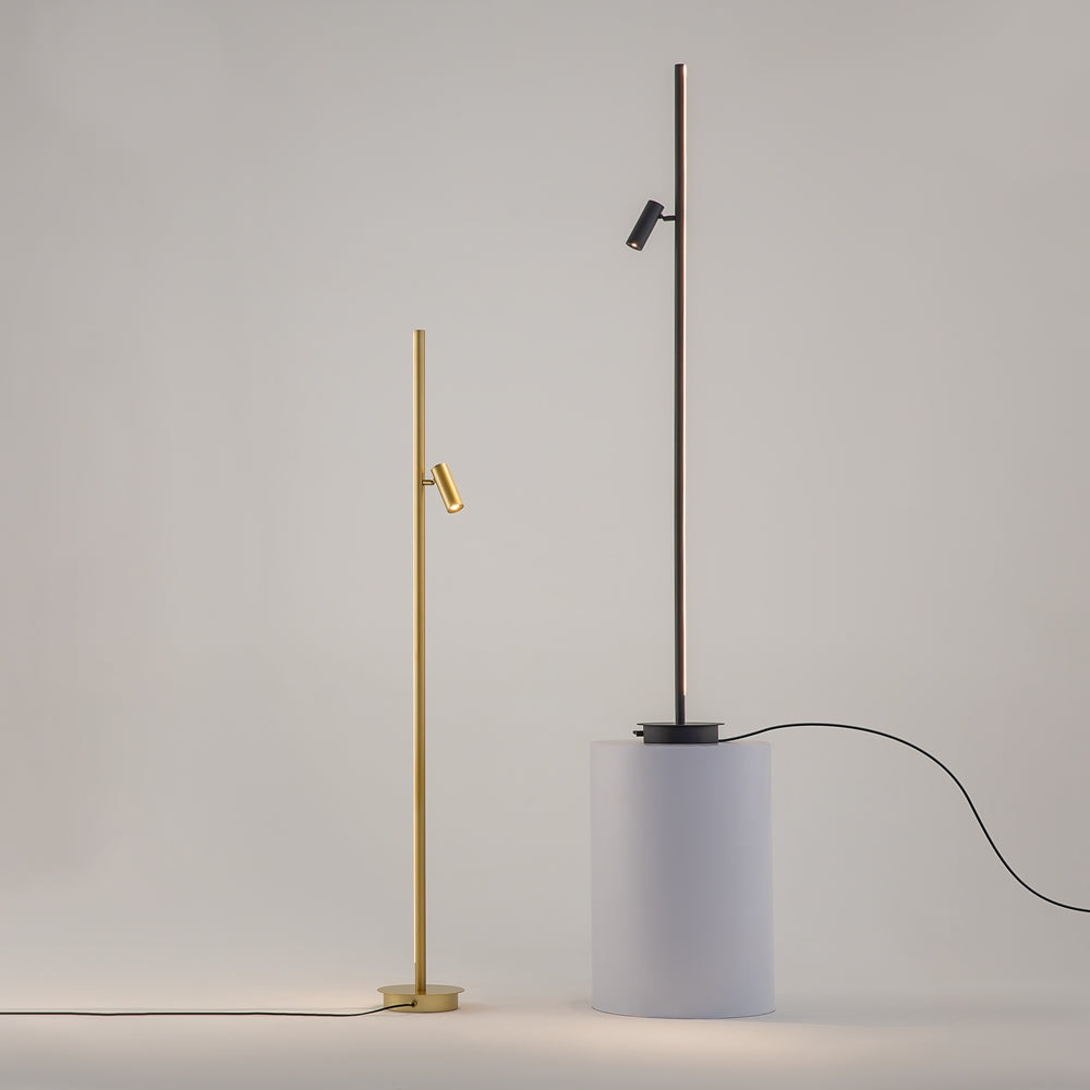 Deux modèles présentés côte à côte, version dorée et version noire sur socle blanc