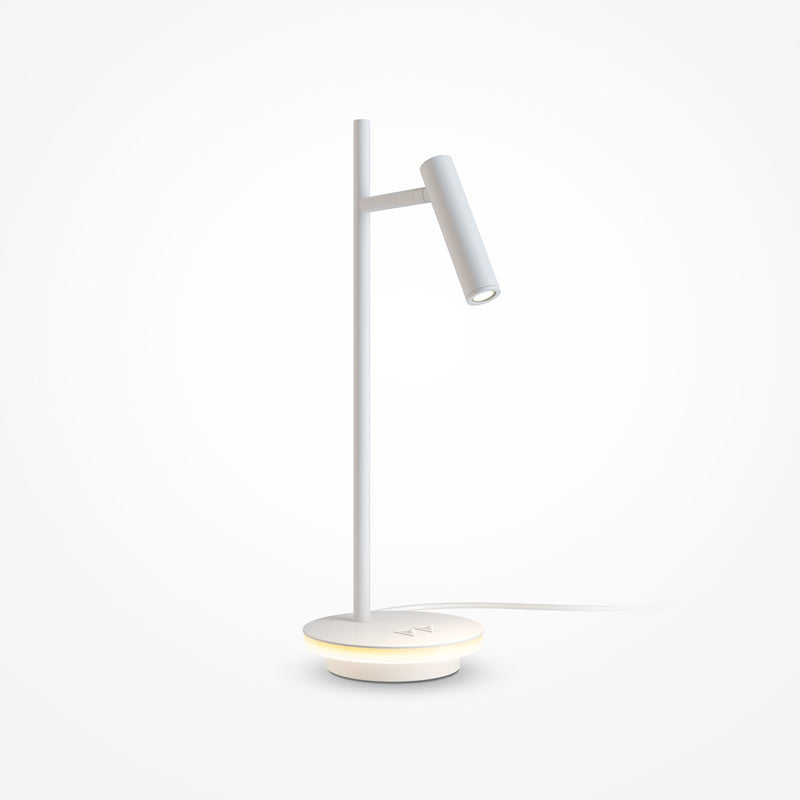 Weiße Nachttischlampe Estudo