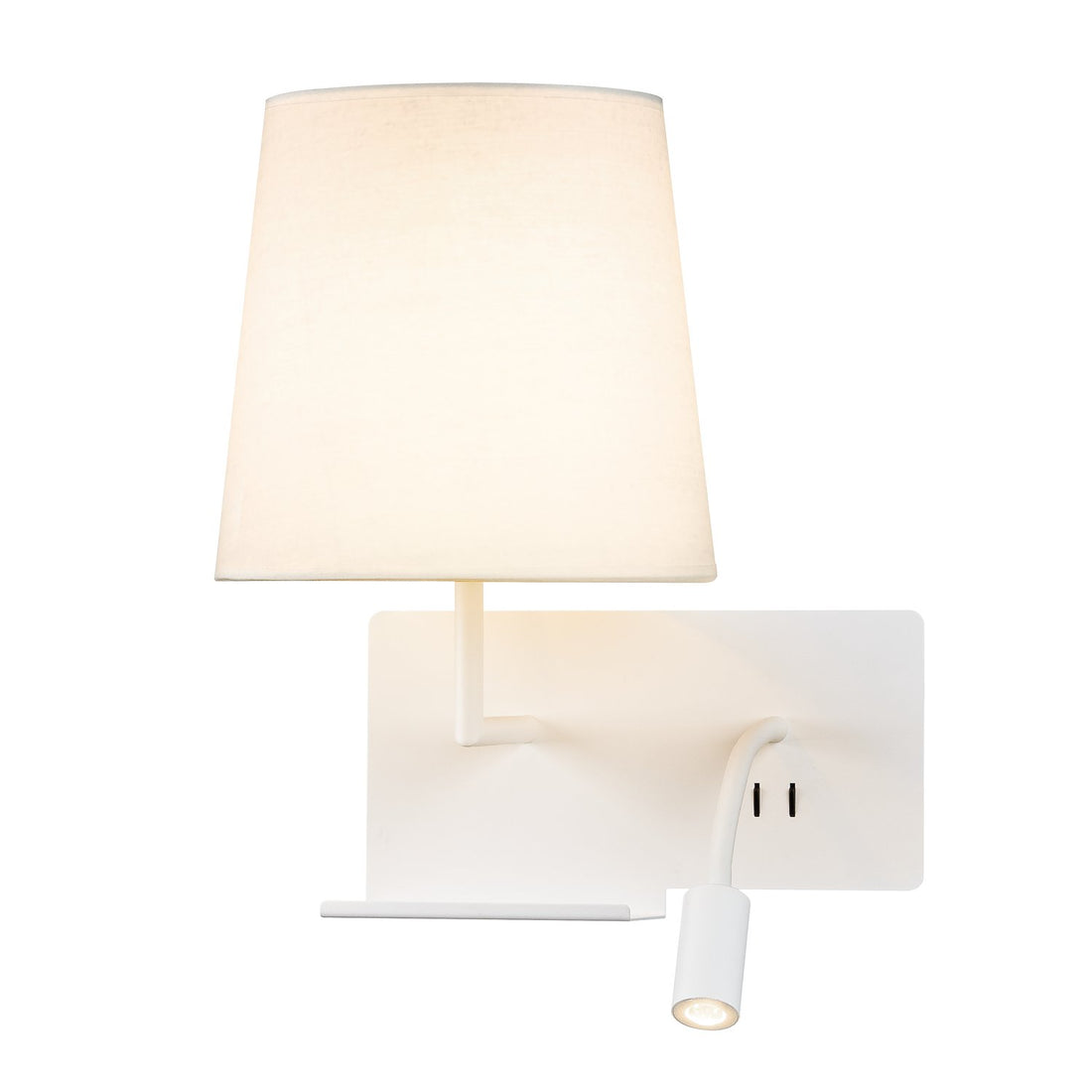 Applique murale Somnila blanche, tissu, version gauche