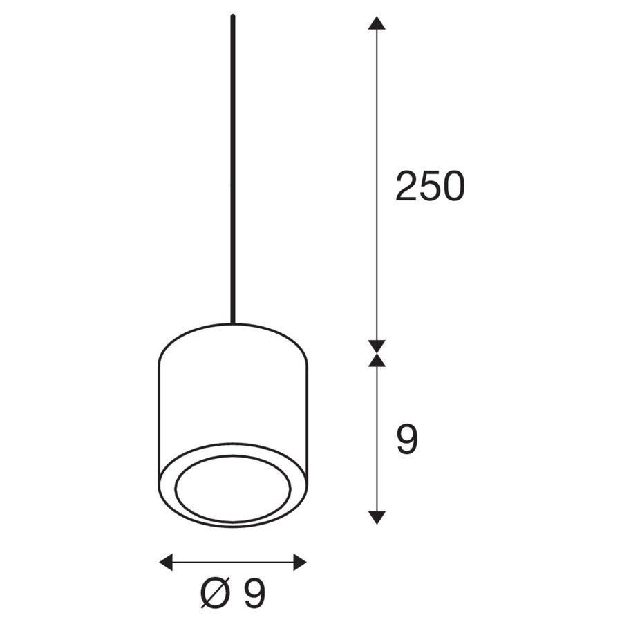 Suspension Oculus noire, verre