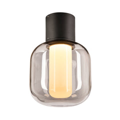 Plafonnier extérieur Ovalisk anthracite, verre
