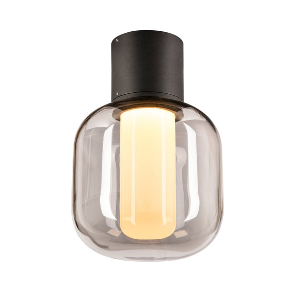 Plafonnier extérieur Ovalisk anthracite, verre