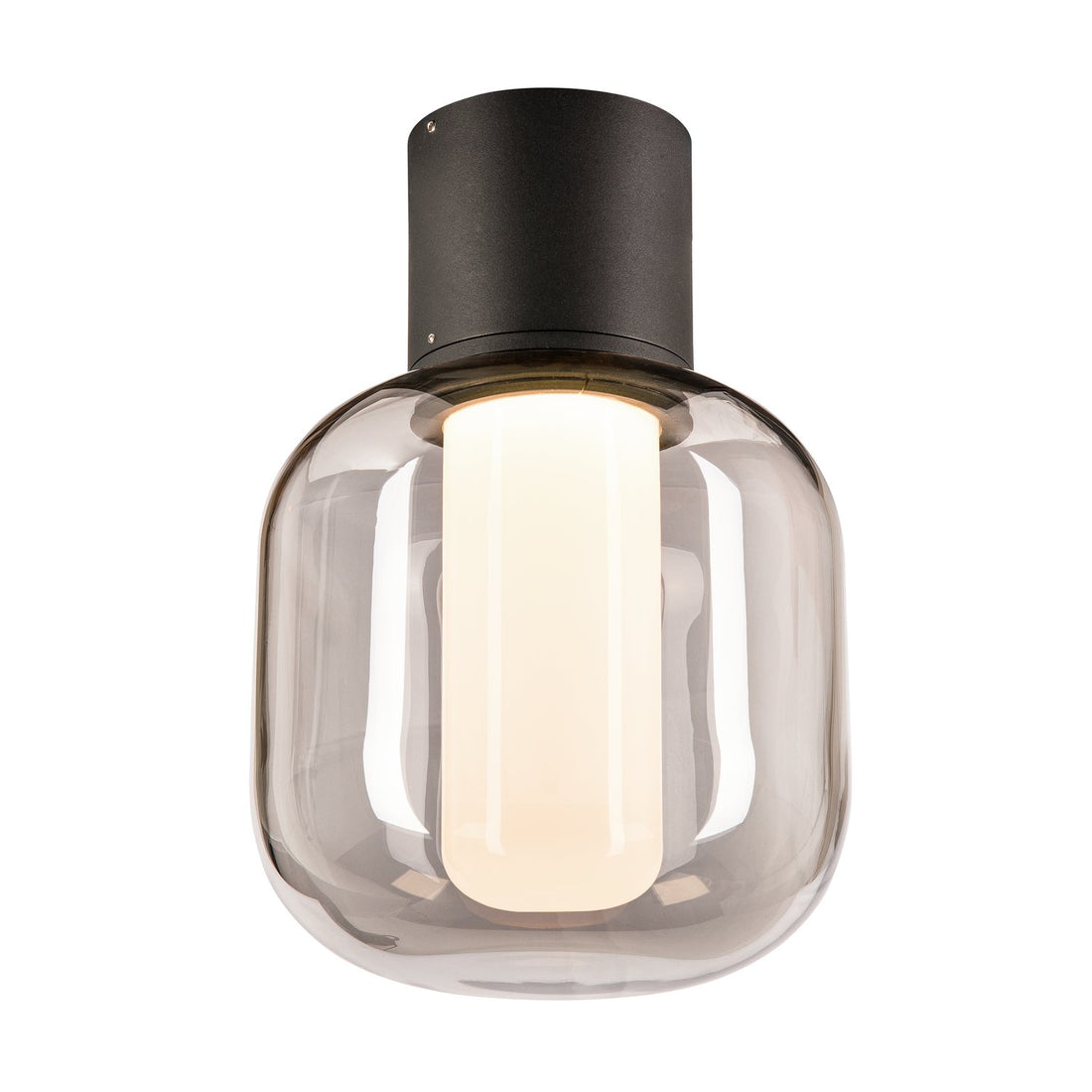 Plafonnier extérieur Ovalisk anthracite, verre