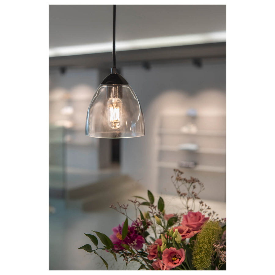 Suspension Para Cone noire et transparente, verre