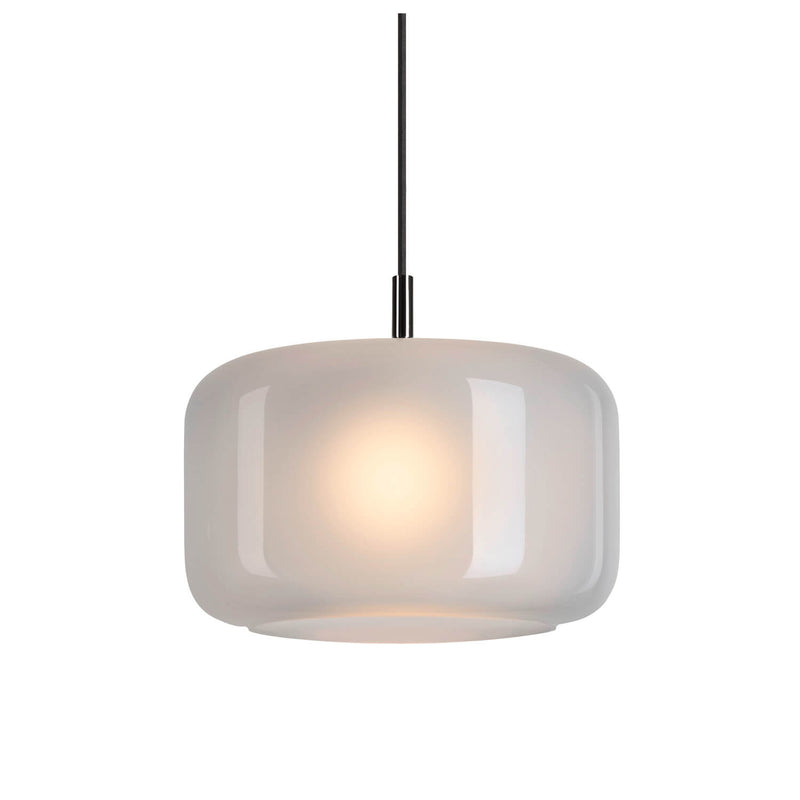 Suspension Pantilo blanche et chromée, verre, Ø 28 cm
