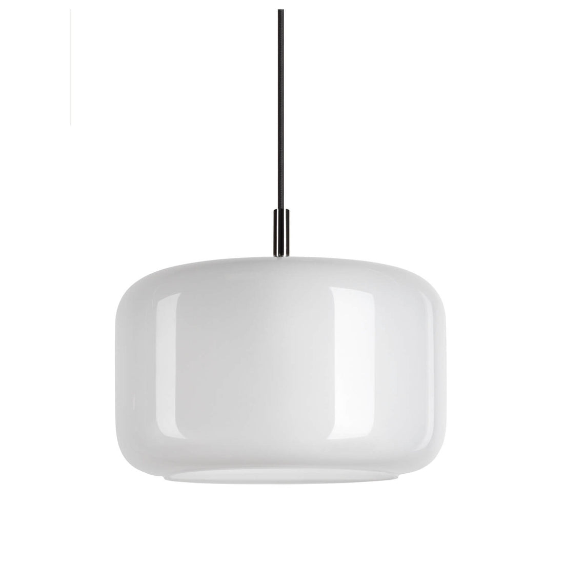 Suspension Pantilo blanche et chromée, verre, Ø 28 cm