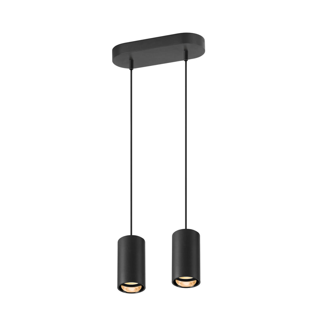Suspension Asto 2 lumières noire