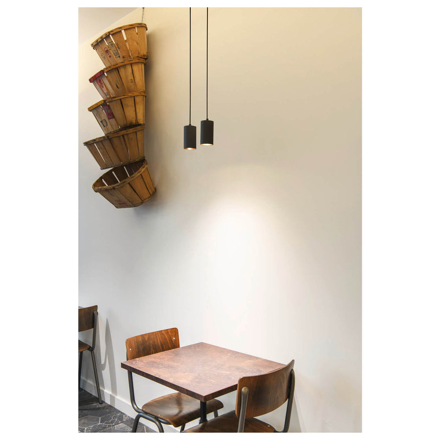 Suspension Asto 2 lumières noire