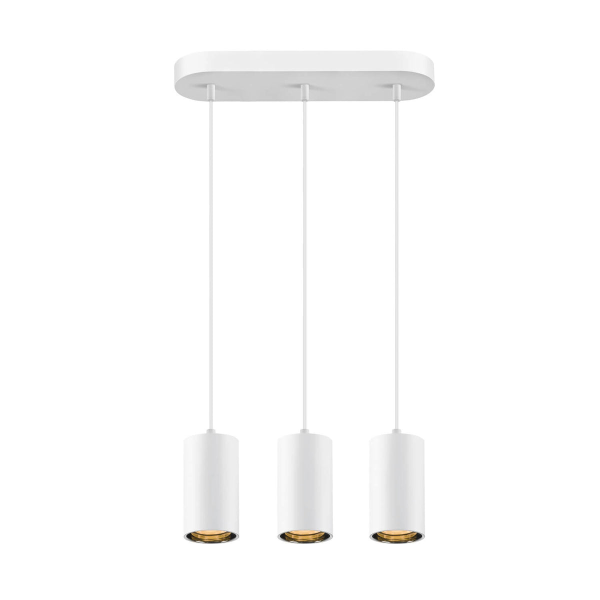 Détail des trois cylindres blancs avec intérieur chaud et câbles fins verticaux.