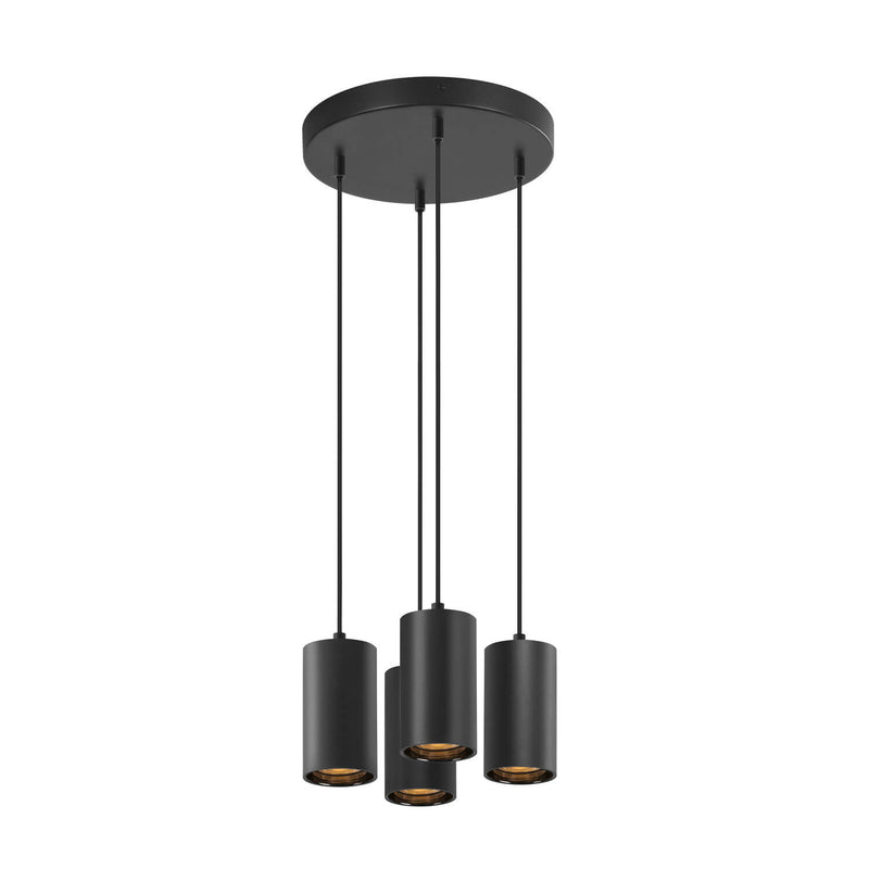 Suspension Asto 4 lumières noire