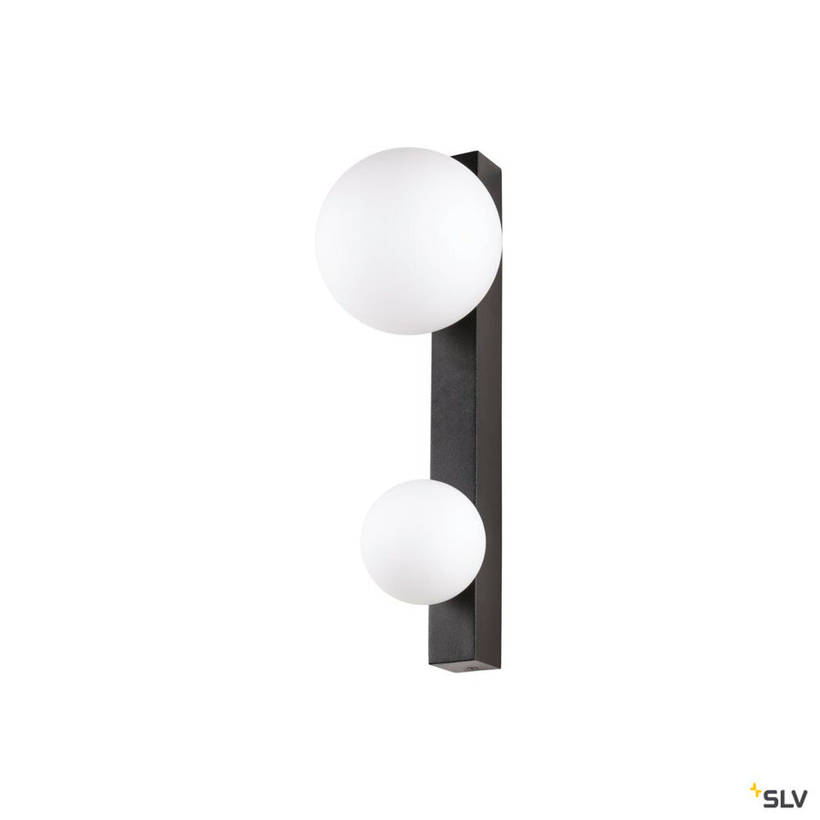 Vue de face de l applique avec deux globes blancs non allumés