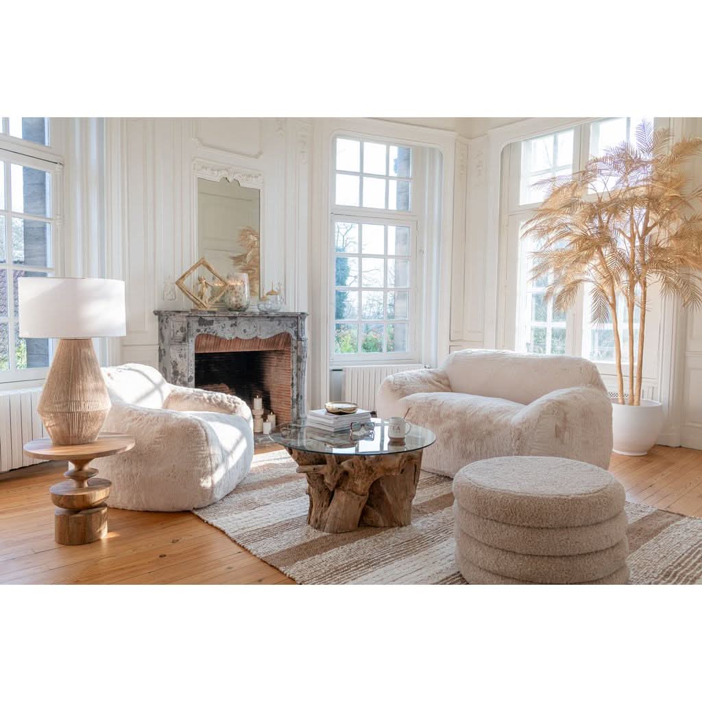 Sofa Crème Polyester Grand - Designix