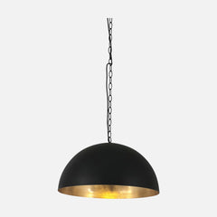 Suspension noire et dorée, dôme Ø 50 cm à chaîne réglable, salle à manger | Solae