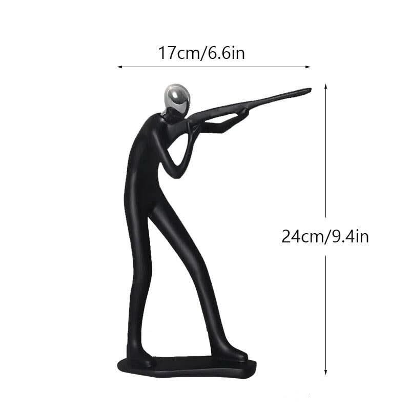 Abstrakte Athleten-Statue aus Kunstharz | Einfarbig