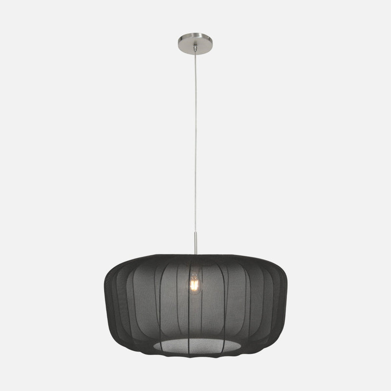 Hängeleuchte Lampenschirm schwarzer Voile-Stoff, Ø 60 cm | Nébra