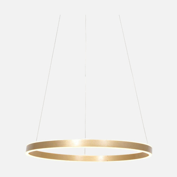 LED-Hängeleuchte goldener Ring mit Dimmer, Esszimmer | Ringlux