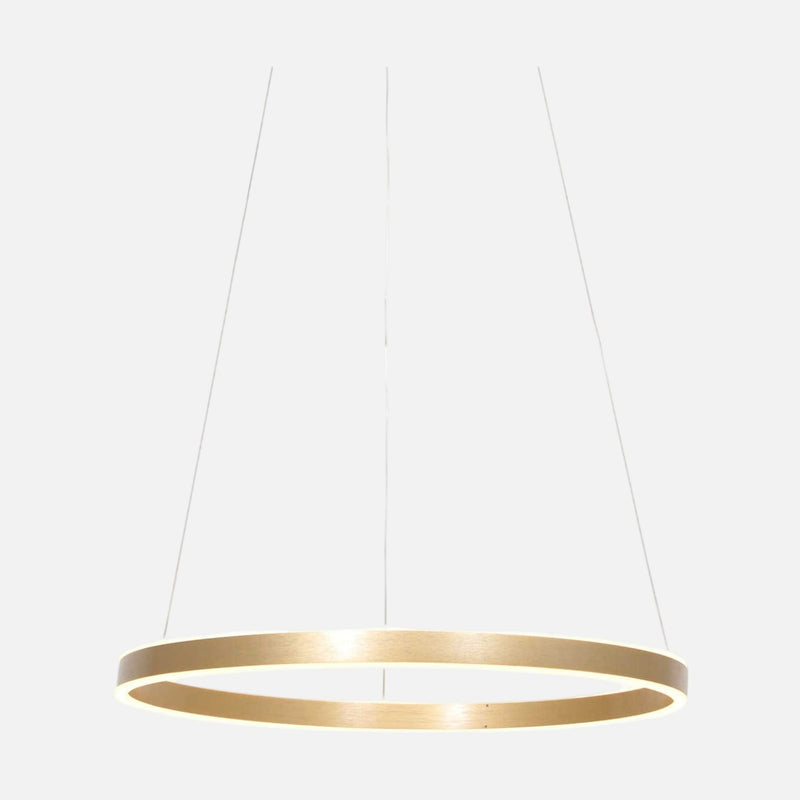 LED-Hängeleuchte goldener Ring mit Dimmer, Esszimmer | Ringlux